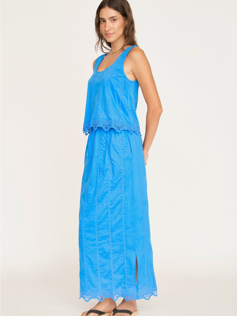 Mirth Caftans Parma skirt in Egyptian Blue Eyelet (skirt only) - sz Med NWT